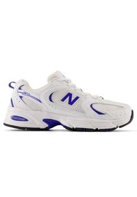 Buty unisex New Balance U530CSJ – białe. Kolor: biały. Materiał: materiał, syntetyk. Szerokość cholewki: normalna. Sezon: lato. Sport: turystyka piesza