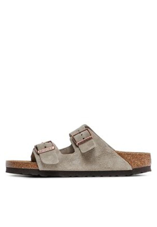 Birkenstock Klapki Arizona Bs 51463 Szary. Kolor: szary. Materiał: skóra, zamsz