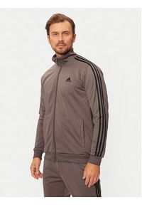 Adidas - adidas Dres Basic 3-Stripes JD9862 Brązowy Regular Fit. Kolor: brązowy. Materiał: syntetyk #5