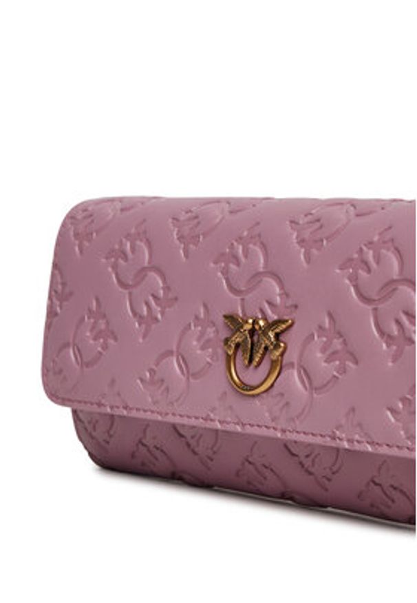 Pinko - PINKO Duży Portfel Damski Love Tiny Birds Wallet C 103765 A1YB Fioletowy. Kolor: fioletowy. Materiał: skóra