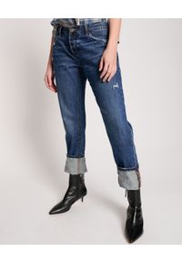ONETEASPOON - Niebieskie jeansy Awesome Baggies Low Waist. Stan: obniżony. Kolor: niebieski. Wzór: aplikacja