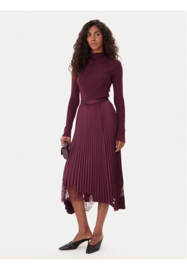 BOSS Spódnica plisowana Velacey 50546594 Fioletowy Regular Fit. Kolor: fioletowy. Materiał: syntetyk