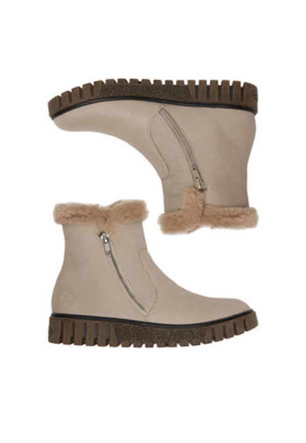 Rieker Botki Y3481-60 Beżowy. Kolor: beżowy. Materiał: materiał, syntetyk