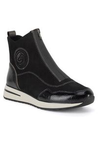 Remonte Botki D1G70-03 Czarny. Kolor: czarny. Materiał: materiał #3