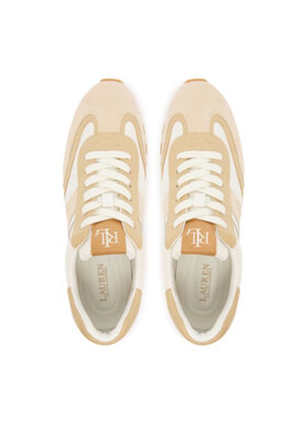 Lauren Ralph Lauren - LAUREN RALPH LAUREN Sneakersy 802951384010 Beżowy. Kolor: beżowy. Materiał: skóra, zamsz