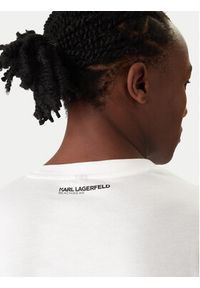 Karl Lagerfeld - KARL LAGERFELD T-Shirt A2M46038 Biały Regular Fit. Typ kołnierza: dekolt w karo. Kolor: biały. Materiał: bawełna #3