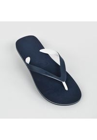 Japonki męskie Decathlon 500. Okazja: na plażę. Kolor: niebieski, wielokolorowy, biały. Materiał: materiał. Styl: sportowy #1