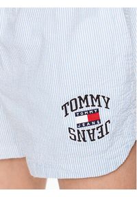 Tommy Jeans Szorty materiałowe Seersucker DM0DM16294 Niebieski Regular Fit. Kolor: niebieski. Materiał: materiał, bawełna