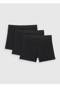 4f - 4F Bielizna bokserki (3-pack) męskie - czarne S. Kolor: czarny. Materiał: guma, bawełna, elastan #1