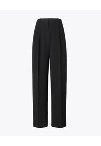 Tory Burch - TORY BURCH - Czarne spodnie z krepy. Stan: podwyższony. Kolor: czarny. Materiał: materiał. Długość: długie #5