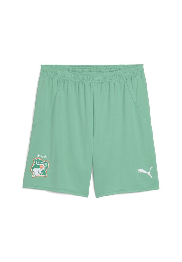 Puma - Męskie szorty Wybrzeże Kości Słoniowej 2025 PUMA Jade Frost White Green. Kolor: biały. Sport: piłka nożna