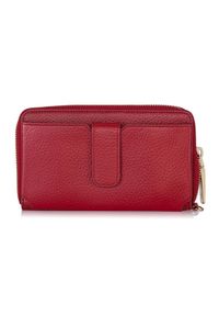 Ochnik - Czerwony skórzany portfel damski na pasku. Kolor: czerwony. Materiał: skóra #2