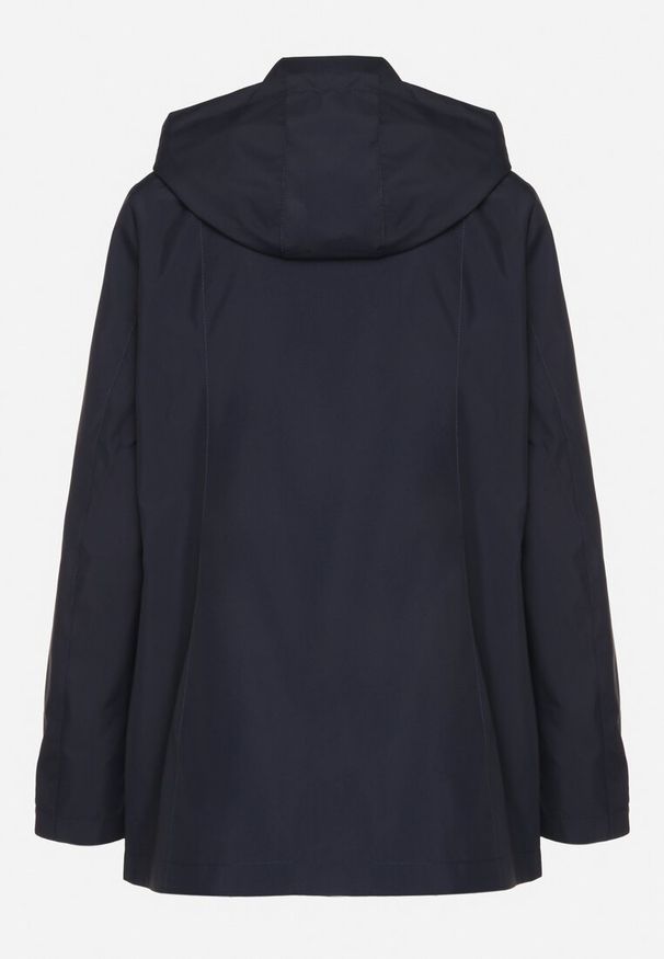 Born2be - Granatowa Kurtka Typu Wiatrówka z Odpinanym Kapturem Ndivoria. Okazja: na spacer, na co dzień. Kolor: niebieski. Materiał: jeans. Styl: casual, sportowy