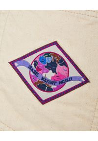 ISABEL MARANT - Beżowe spodenki Esquia. Kolor: beżowy. Materiał: bawełna. Wzór: aplikacja, kolorowy. Sezon: lato #2