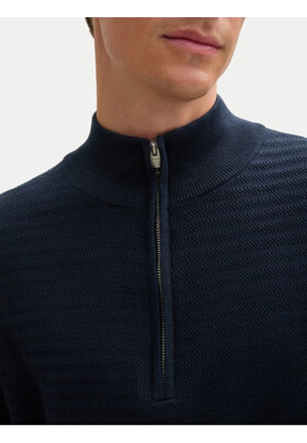 Tom Tailor Sweter 1044475 Granatowy Regular Fit. Kolor: niebieski. Materiał: bawełna