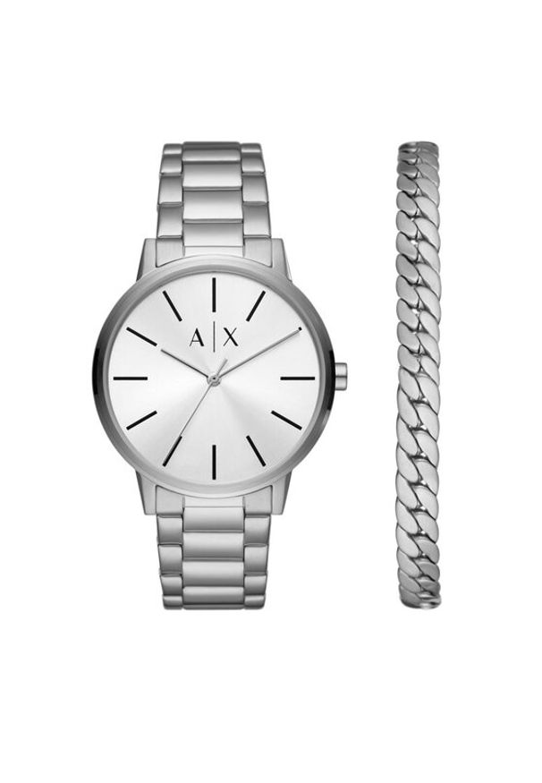 Armani Exchange Zegarek Cayde AX7138SET Srebrny. Materiał: srebrne. Kolor: srebrny