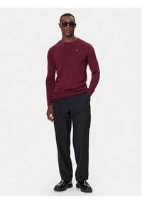 Karl Lagerfeld - KARL LAGERFELD Sweter 655000 554399 Bordowy Slim Fit. Typ kołnierza: dekolt w karo. Kolor: czerwony. Materiał: wełna #4