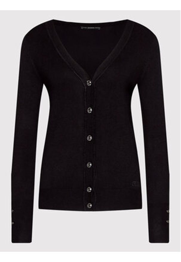 Guess Kardigan Zena W2YR33 Z2V62 Czarny Regular Fit. Kolor: czarny. Materiał: wiskoza