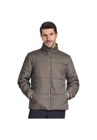 skechers - Kurtka Skechers GO SHIELD Cozy Fit Traverse Down Jacket, Mężczyźni. Kolor: szary. Materiał: puch, poliester, materiał. Sport: turystyka piesza