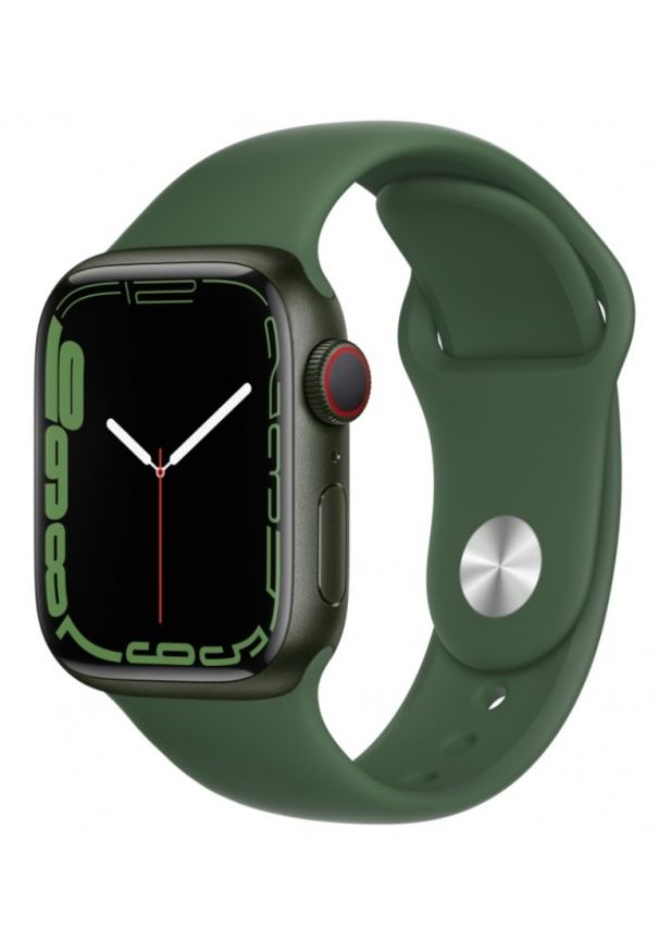 APPLE - Smartwatch Apple Watch 7 GPS+Cellular 41mm aluminium, zieleń | zielony pasek sportowy. Rodzaj zegarka: smartwatch. Kolor: zielony. Styl: sportowy