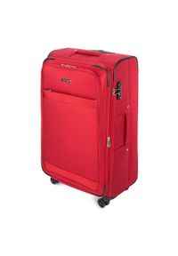 Wittchen - Duża miękka walizka prosta. Kolor: czerwony. Materiał: poliester #4