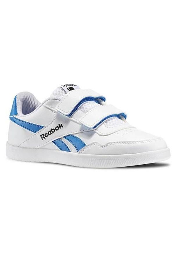 Buty do chodzenia dla dzieci Reebok Royal Effect. Kolor: biały. Materiał: materiał, syntetyk, tkanina. Szerokość cholewki: normalna. Model: Reebok Royal. Sport: turystyka piesza
