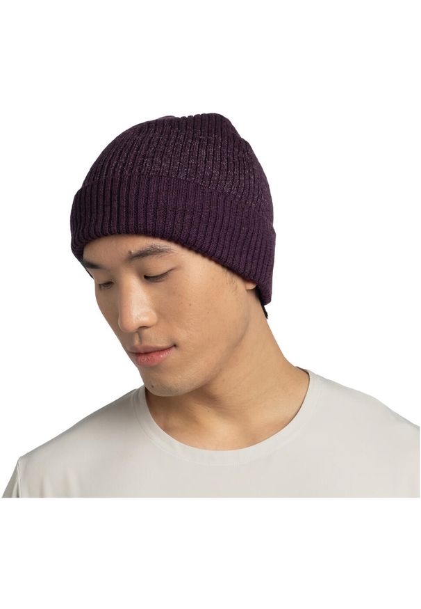 Buff - Czapka zimowa BUFF Knitted Beanie Kyre Lead we wzory. Kolor: czerwony, brązowy, wielokolorowy. Materiał: wełna. Sezon: zima. Styl: sportowy