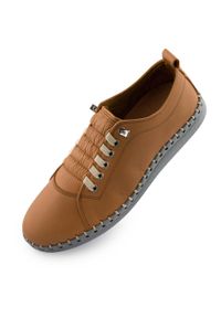 ENELL - Eleganckie skórzane buty dla kobiet Nell M6019 - Rozmiar 39. Kolor: brązowy. Materiał: skóra. Sport: turystyka piesza #1