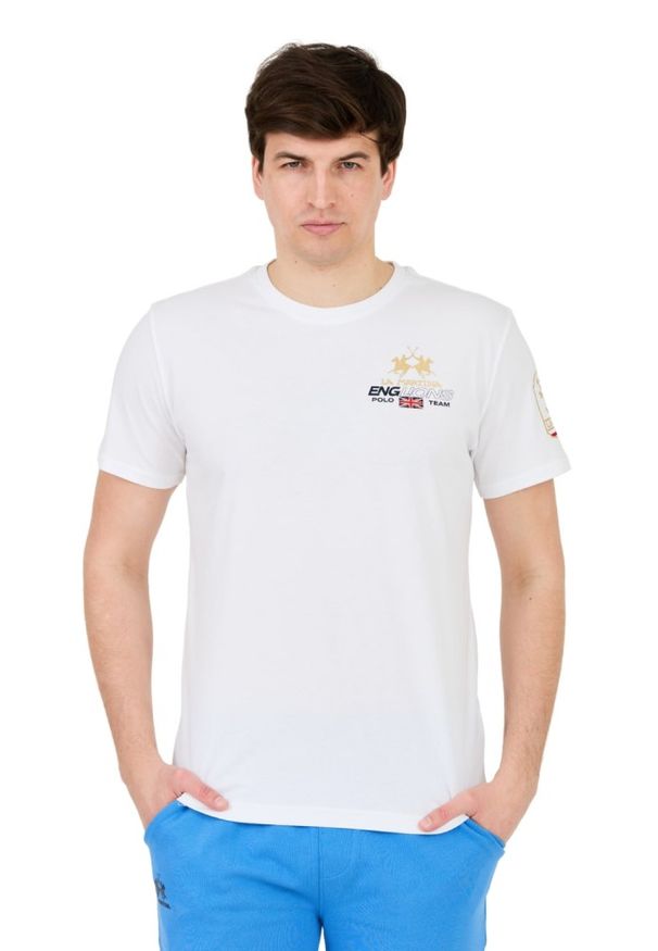 La Martina - LA MARTINA Biały t-shirt Jersey. Kolor: biały. Materiał: jersey