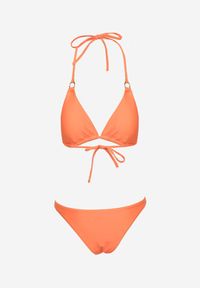 Renee - Pomarańczowe Bikini 2-Częściowe Majtki Figi i Biustonosz Wiązany na Plecach Calix. Kolor: pomarańczowy
