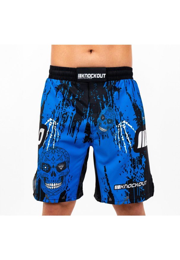 KNOCKOUT - MMA Knockout Skull Szorty. Kolor: niebieski