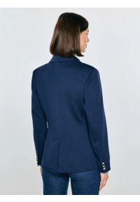 Big-Star - Marynarka damska slim granatowa Norbia 403. Okazja: na spotkanie biznesowe, do pracy. Kolor: niebieski. Materiał: tkanina, wiskoza, materiał. Długość: krótkie. Styl: biznesowy, elegancki, klasyczny #8