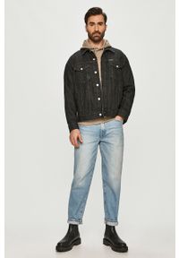 Calvin Klein Jeans - Bluza bawełniana. Okazja: na co dzień. Typ kołnierza: kaptur. Kolor: szary. Materiał: bawełna. Styl: casual #5
