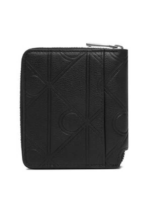 Calvin Klein Portfel Xl Emblem Aop Emboss Zipp Bill Fo LV04D1176G Czarny. Kolor: czarny. Materiał: skóra