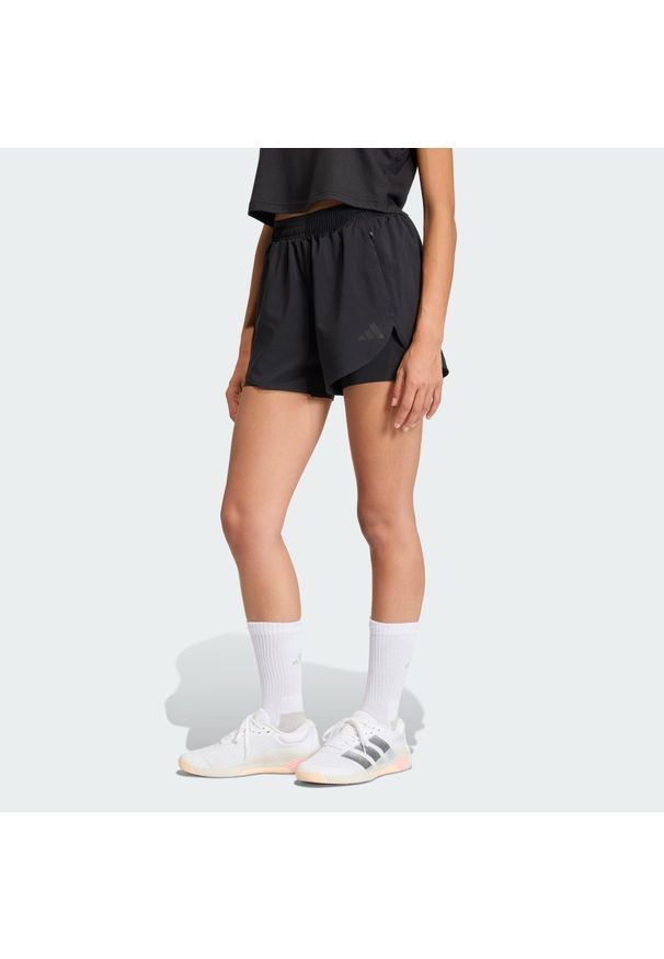 Adidas - Szorty D4T Workout Go To 2In1. Stan: podwyższony. Kolor: czarny. Technologia: ClimaCool (Adidas). Sport: fitness