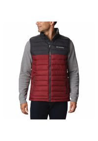 columbia - Bezrękawnik Turystyczny Puchowy Męski Columbia Powder Lite Vest. Kolor: czerwony, wielokolorowy, szary. Materiał: puch. Długość rękawa: bez rękawów