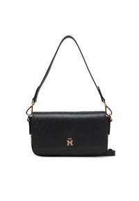 TOMMY HILFIGER - Tommy Hilfiger Torebka Th Icon Conv Crossover Mono AW0AW18002 Czarny. Kolor: czarny. Materiał: skórzane