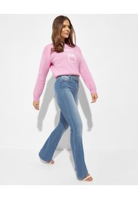 Pinko - PINKO - Różowy wełniany sweter Burgos Maglia. Kolor: różowy, wielokolorowy, fioletowy. Materiał: wełna. Długość rękawa: długi rękaw. Długość: długie. Styl: klasyczny #3