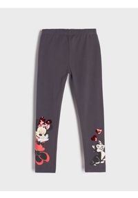 Sinsay - Legginsy Minnie Mouse - szary. Kolor: szary. Wzór: motyw z bajki