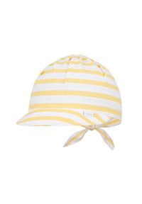 Broel czapka dziecięca kolor żółty z cienkiej dzianiny bawełniana. Kolor: żółty. Materiał: bawełna, dzianina