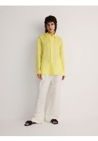 Reserved - Koszula z lnu - żółty. Kolor: żółty. Materiał: len #1