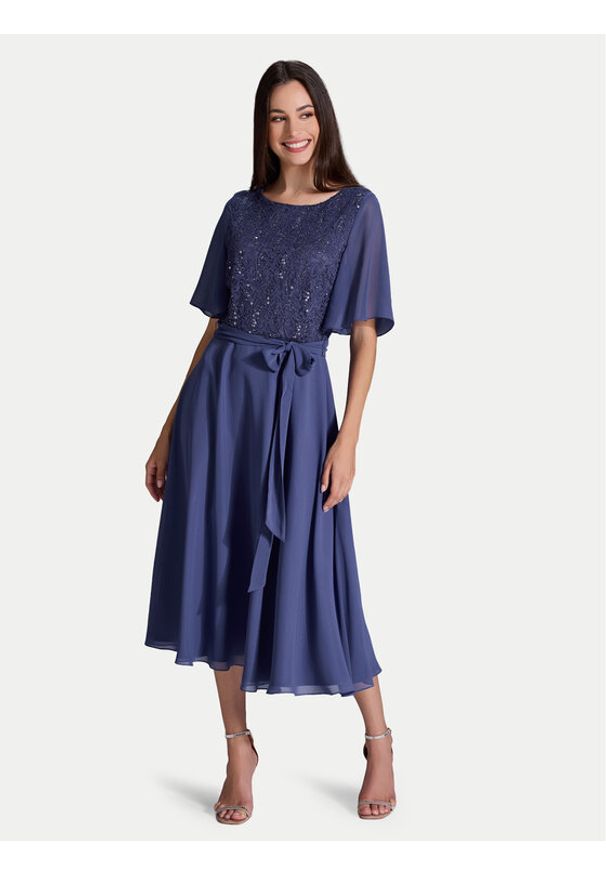 Swing Sukienka koktajlowa 5AI02500 Niebieski Regular Fit. Kolor: niebieski. Materiał: syntetyk. Styl: wizytowy