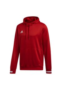 Adidas - Bluza adidas Team 19 Hoody M DX7335 czerwona. Kolor: czerwony, wielokolorowy, biały