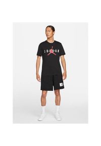 Koszulka sportowa męska Nike Air Jordan Wordmark. Kolor: czarny. Materiał: poliester, bawełna. Długość rękawa: krótki rękaw. Długość: krótkie