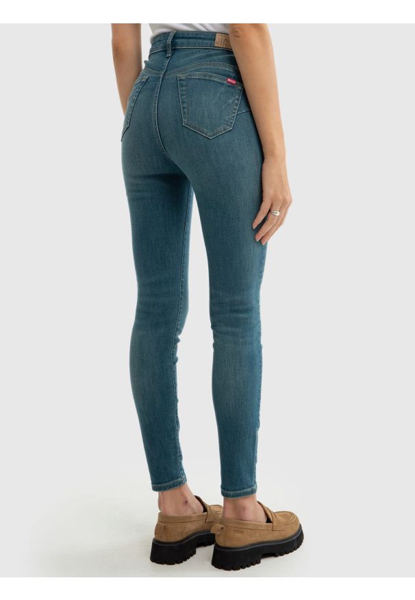 Big-Star - Jeansy damskie push up z wysokim stanem niebieskie Melinda High Waist 327. Okazja: na co dzień. Stan: podwyższony. Kolor: niebieski. Styl: elegancki, klasyczny, casual, retro