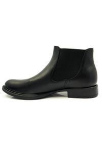 Modini - Czarne buty zimowe - sztyblety BZ2. Zapięcie: zamek. Kolor: czarny. Materiał: materiał, skóra. Sezon: zima. Styl: klasyczny, wizytowy