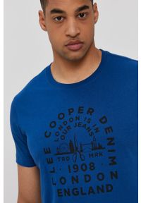 Lee Cooper - T-shirt. Okazja: na co dzień. Kolor: niebieski. Materiał: dzianina. Wzór: nadruk. Styl: casual #4