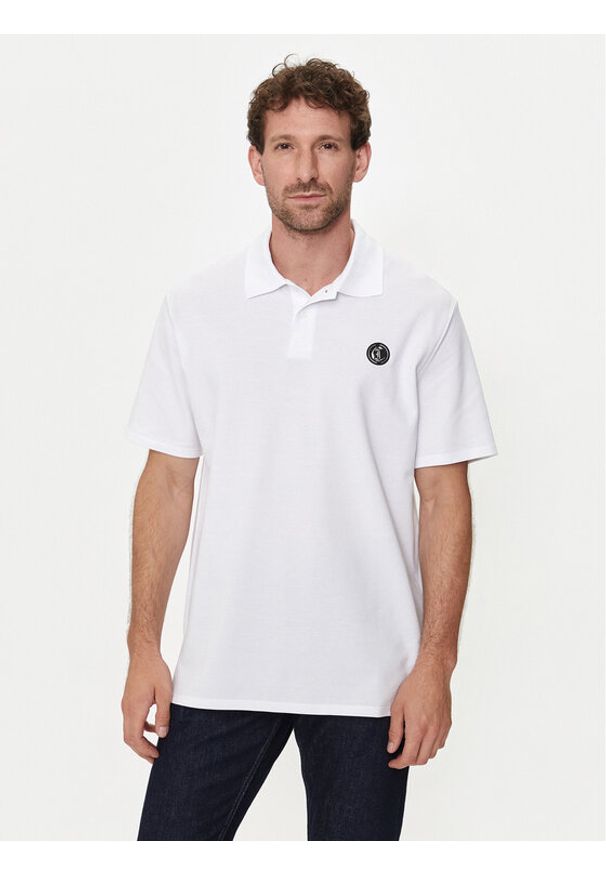 Just Cavalli Polo 76OAGG23 Biały Regular Fit. Typ kołnierza: polo. Kolor: biały. Materiał: bawełna