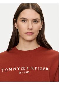 TOMMY HILFIGER - Tommy Hilfiger Bluza Logo WW0WW39791 Czerwony Regular Fit. Kolor: czerwony. Materiał: bawełna #4