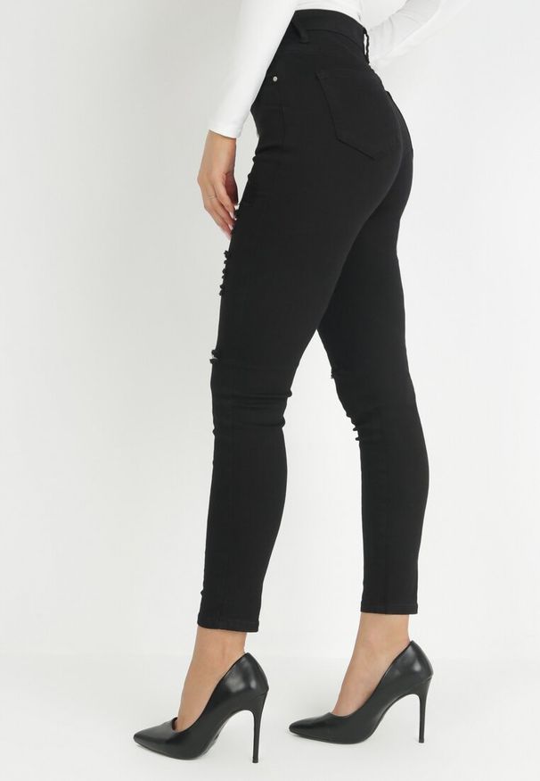 Born2be - Czarne Jeansy Skinny na Guziki Arru. Stan: podwyższony. Kolor: czarny